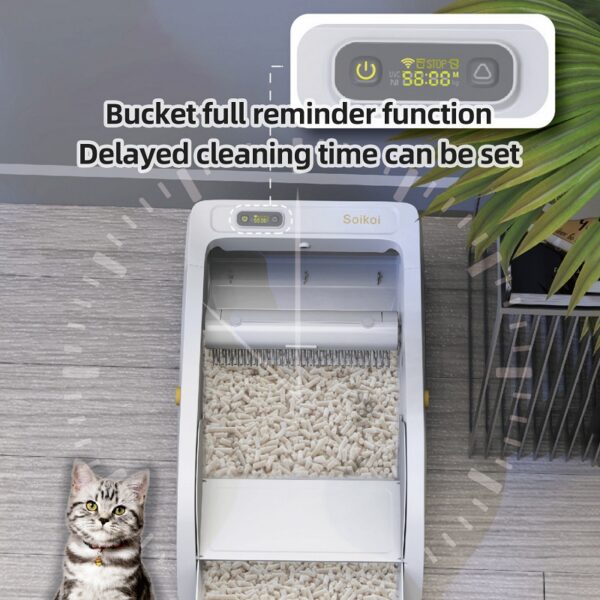 open-design self cleaning cat litter box